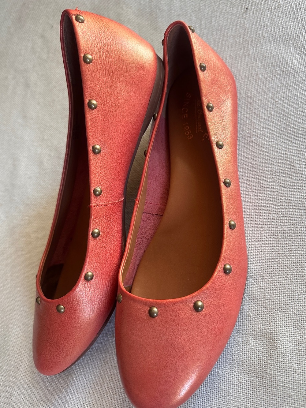 Kork-Ease "Violette" Studded Metallic Leather Ballet Flats | 8M/W  NWOB